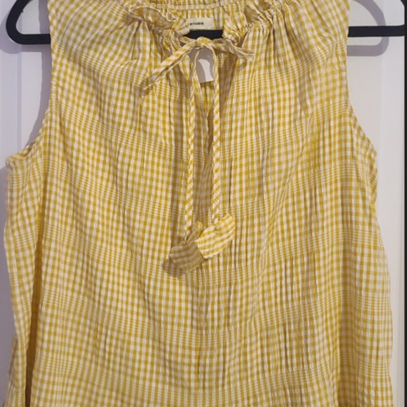 Max Studio -  Flowy Yellow & White Midid Gingham Dress - Picture 5 of 7